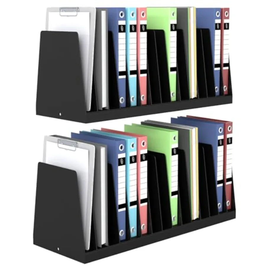 2 Pack Vertical Metal Desk File Organizer, 15 Compartments Desktop Document Sorter and Mail Holder, Heavy-Duty Metal with Scrat
2 Pack Vertical Metal Desk File Organizer, 15 Compartments Desktop Document Sorter and Mail Holder, Heavy-Duty Metal with Scrat