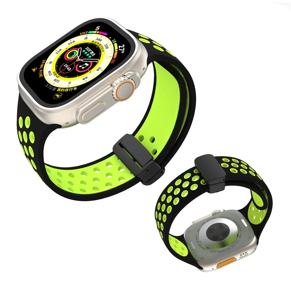 Magnetic buckle Silicone Strap For Apple Watch band 46mm 45mm 49mm 42mm 44mm correa Bracelet iWatch Ultra 2 series 10 9 8 7 6 5
Magnetic buckle Silicone Strap For Apple Watch band 46mm 45mm 49mm 42mm 44mm correa Bracelet iWatch Ultra 2 series 10 9 8 7 6 5