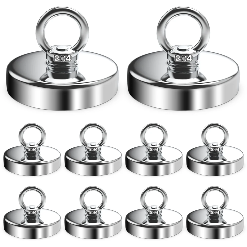 N52 Fishing Magnet Heavy Duty Search Magnetic Strong Neodymium Magnet Deep Sea Salvage Magnets Mounting with Ring Eyebolt
N52 Fishing Magnet Heavy Duty Search Magnetic Strong Neodymium Magnet Deep Sea Salvage Magnets Mounting with Ring Eyebolt