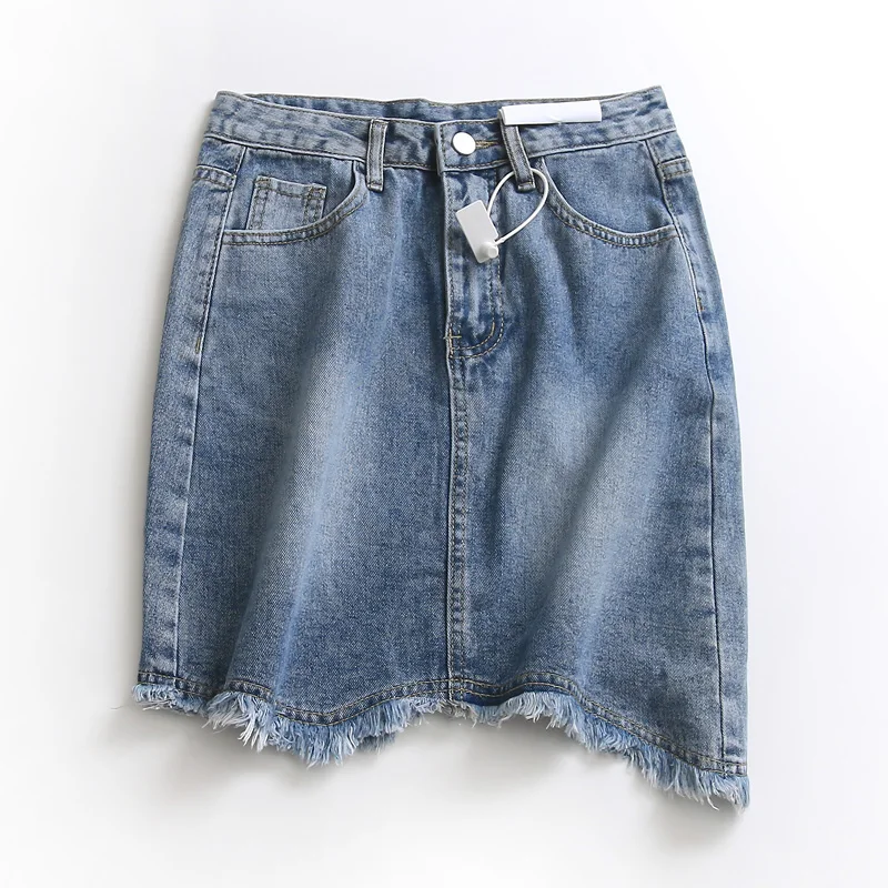 High Waist Pure Color Frayed A-Line Skirt Women's Summer Denim Skirt Korean Style Cotton Blend Casual Short Skirt
High Waist Pure Color Frayed A-Line Skirt Women's Summer Denim Skirt Korean Style Cotton Blend Casual Short Skirt