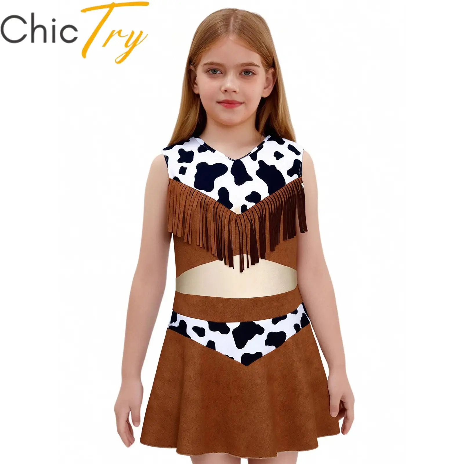Kids Girls Western Cowgirl Cosplay Costume Child Halloween Carnival Roleplay Dress Up Sleeveless Tassels A-Line Leotard Dress
Kids Girls Western Cowgirl Cosplay Costume Child Halloween Carnival Roleplay Dress Up Sleeveless Tassels A-Line Leotard Dress