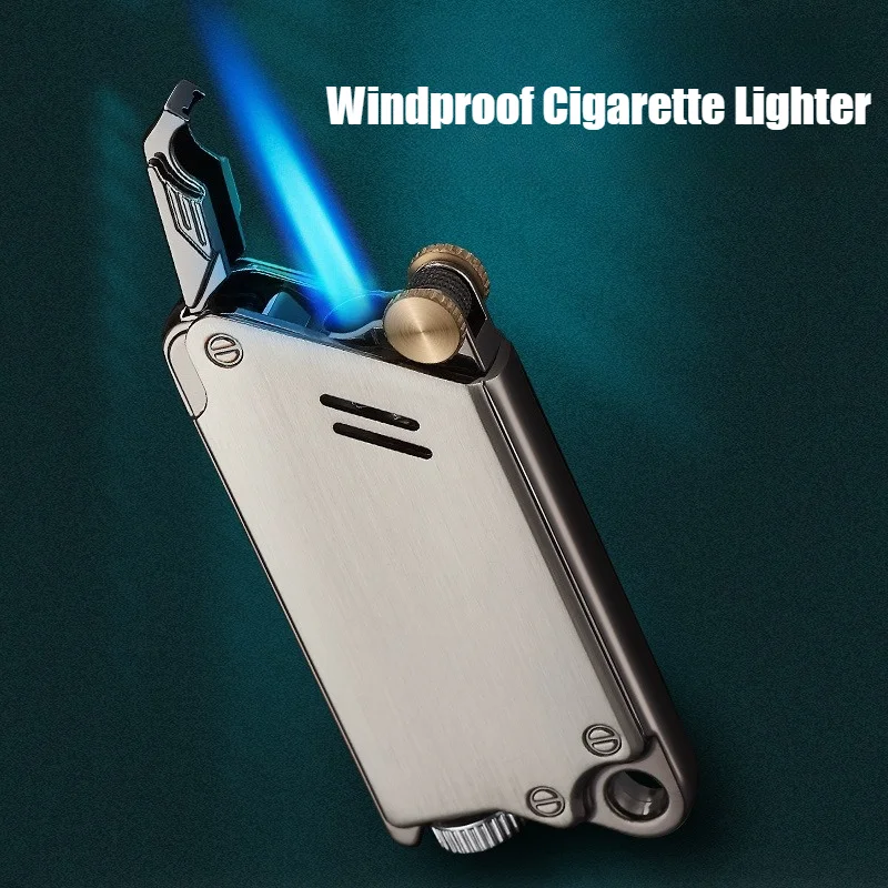 New Cigar Igniter Metal Grinding Wheel Inflatable Blue Flame Windproof Lighter Open Fire Cigarette Lighters & Smoking Accessorie
New Cigar Igniter Metal Grinding Wheel Inflatable Blue Flame Windproof Lighter Open Fire Cigarette Lighters & Smoking Accessorie