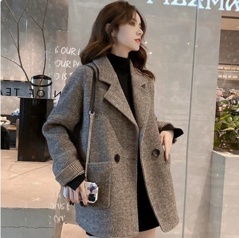 Woolen Jackets Thick and Warm Korean Fashion Heavy Jackets High-end Versatile New Autumn and Winter Black Tweed Suit Women Coat
Woolen Jackets Thick and Warm Korean Fashion Heavy Jackets High-end Versatile New Autumn and Winter Black Tweed Suit Women Coat