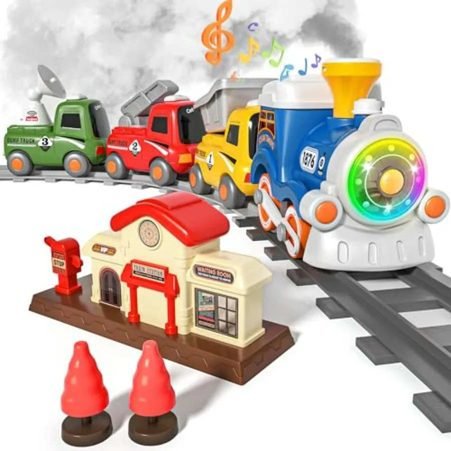 Train Set for Toddlers w/Steam, Music and Lights - First Choo Choo Train for Toddlers, Electric Train Set for,Magnetic Train To
Train Set for Toddlers w/Steam, Music and Lights - First Choo Choo Train for Toddlers, Electric Train Set for,Magnetic Train To