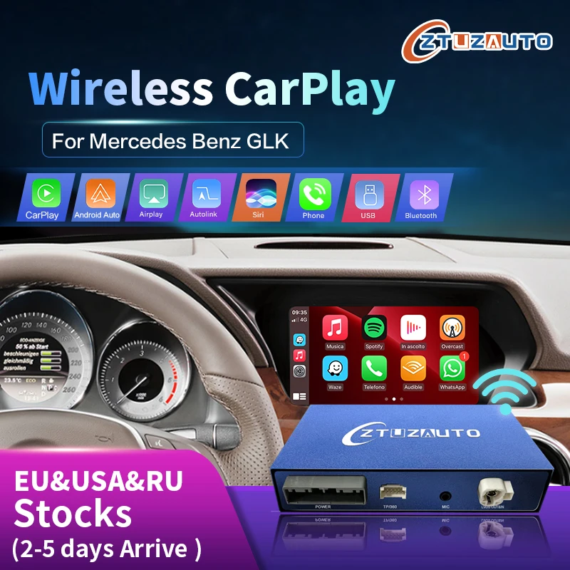 Беспроводной CarPlay для Mercedes Benz GLK 2008-2015, NTG4.0/4,5/4,7 с функцией Android Auto Mirror Link AirPlay
Беспроводной CarPlay для Mercedes Benz GLK 2008-2015, NTG4.0/4,5/4,7 с функцией Android Auto Mirror Link AirPlay