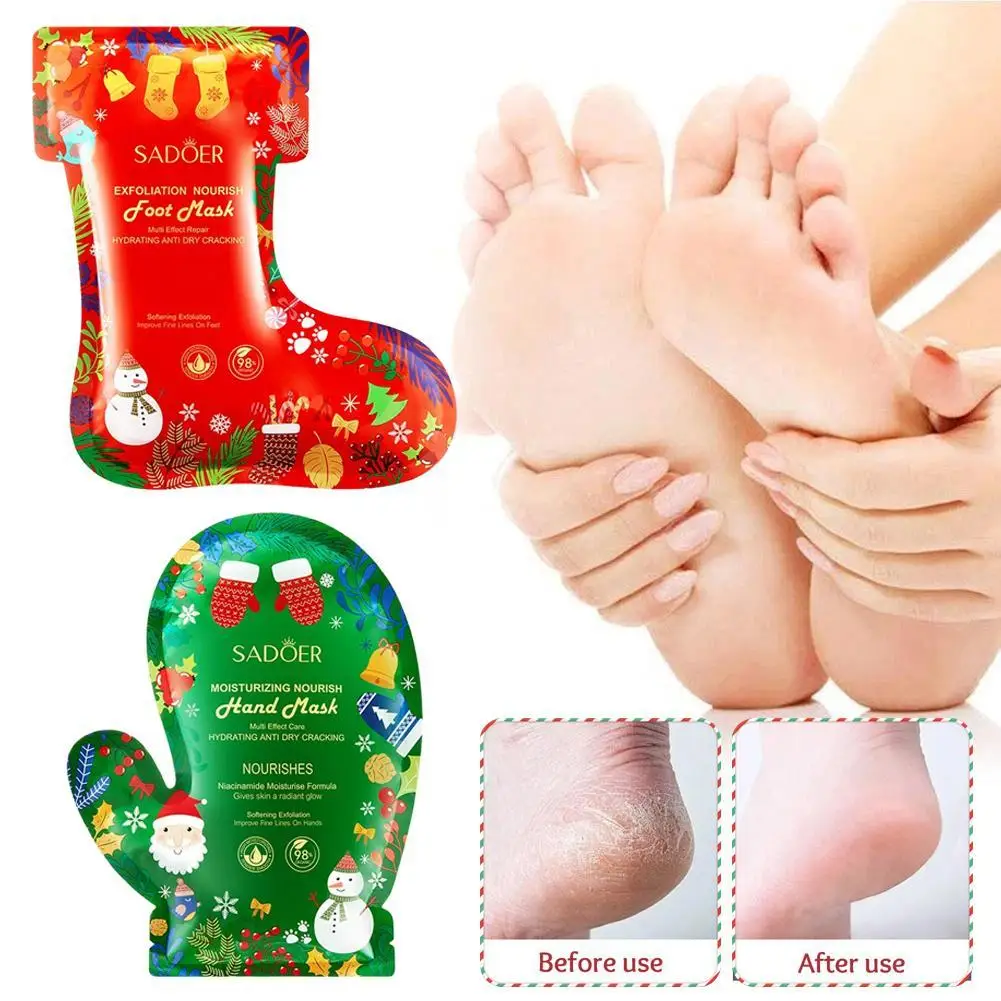 1 пара рождественских ниацинамидных масок для рук SADOER, увлажняющие, питательные, осветляющие, гладкие перчатки для рук, средства по уходу за кожей
1 пара рождественских ниацинамидных масок для рук SADOER, увлажняющие, питательные, осветляющие, гладкие перчатки для рук, средства по уходу за кожей