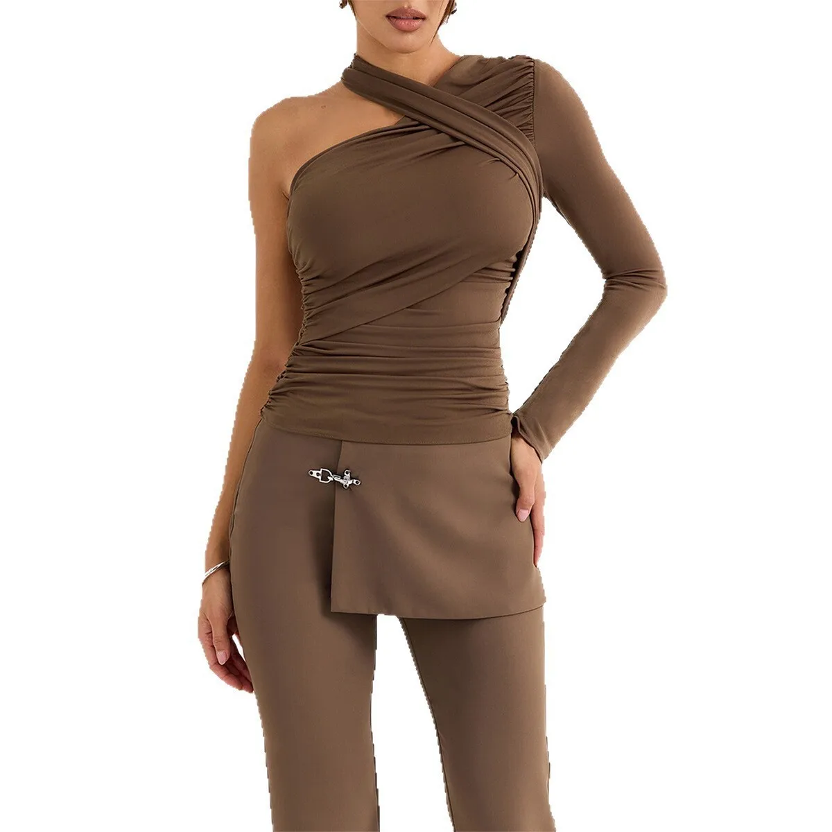 Hot-selling One-shoulder Long-sleeved Bottom Tops Amazon New Sexy Halterneck T-shirt Women's Clothing
Hot-selling One-shoulder Long-sleeved Bottom Tops Amazon New Sexy Halterneck T-shirt Women's Clothing