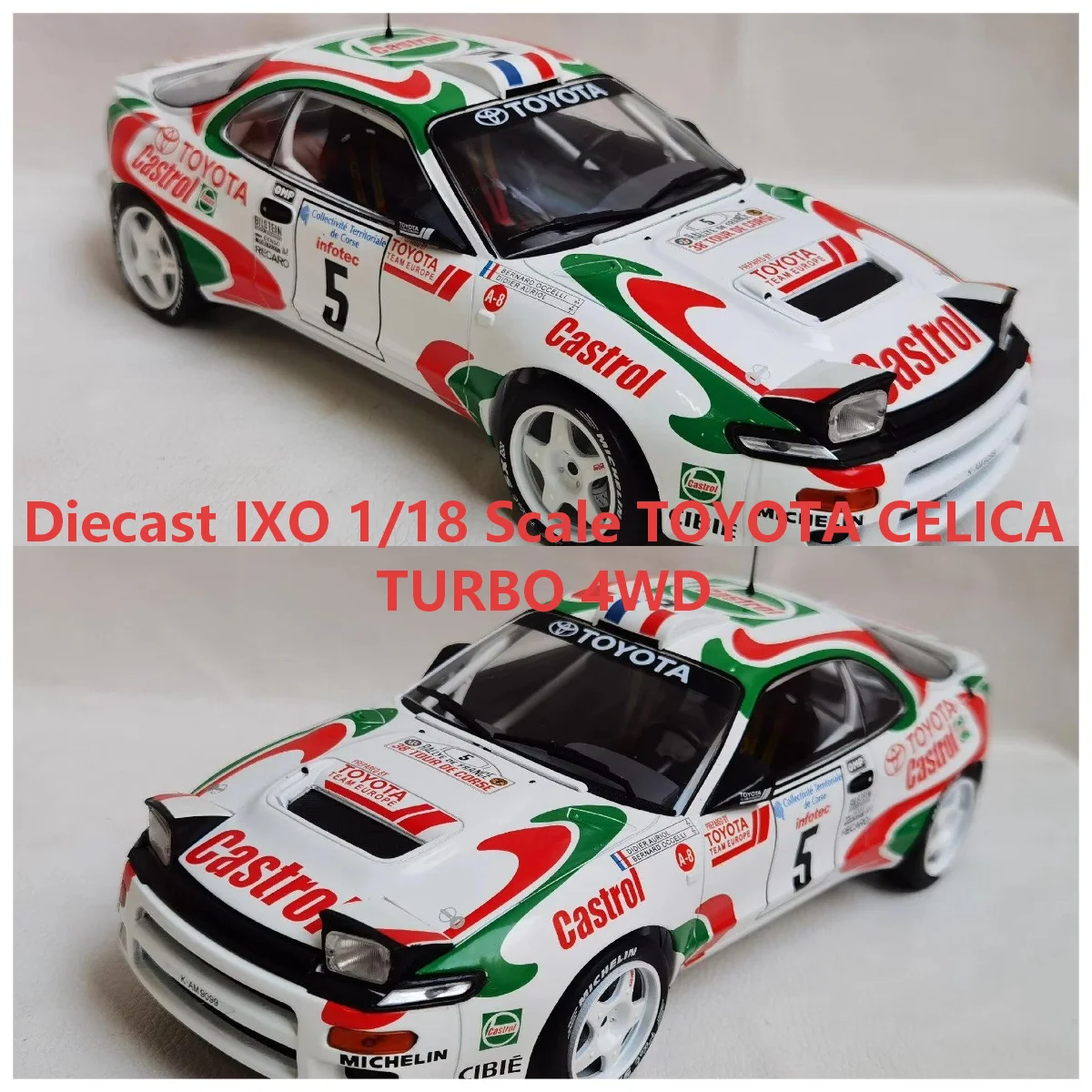 Diecast IXO 1/18 Scale TOYOTA CELICA TURBO 4WD ST185 #5 Rally Car G1F8 Alloy Car Model
Diecast IXO 1/18 Scale TOYOTA CELICA TURBO 4WD ST185 #5 Rally Car G1F8 Alloy Car Model