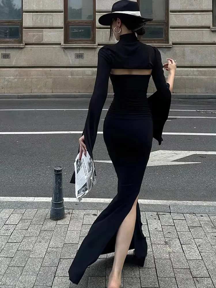 Insglas Chic 2Piece Set Women Strapless Split Maxi Dress+Super Short Half-Sleeve Turtleneck Top Matching Classic Elegant Outfits
Insglas Chic 2Piece Set Women Strapless Split Maxi Dress+Super Short Half-Sleeve Turtleneck Top Matching Classic Elegant Outfits