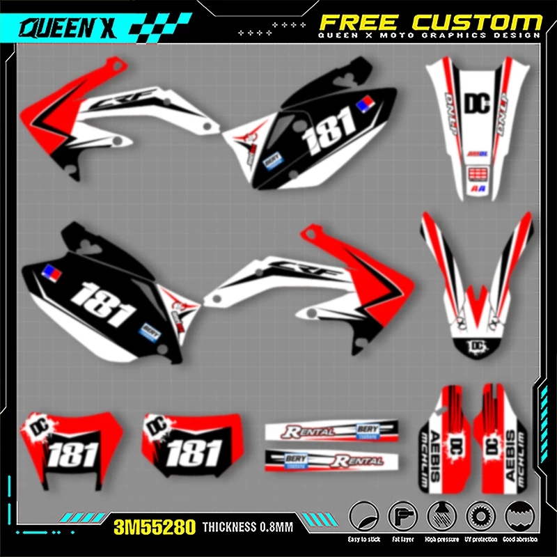 Комплект наклеек Queen X MOTOR Custom Team Graphics для Honda 2005 2006 2007 2008-2018 CRF450X 019
Комплект наклеек Queen X MOTOR Custom Team Graphics для Honda 2005 2006 2007 2008-2018 CRF450X 019