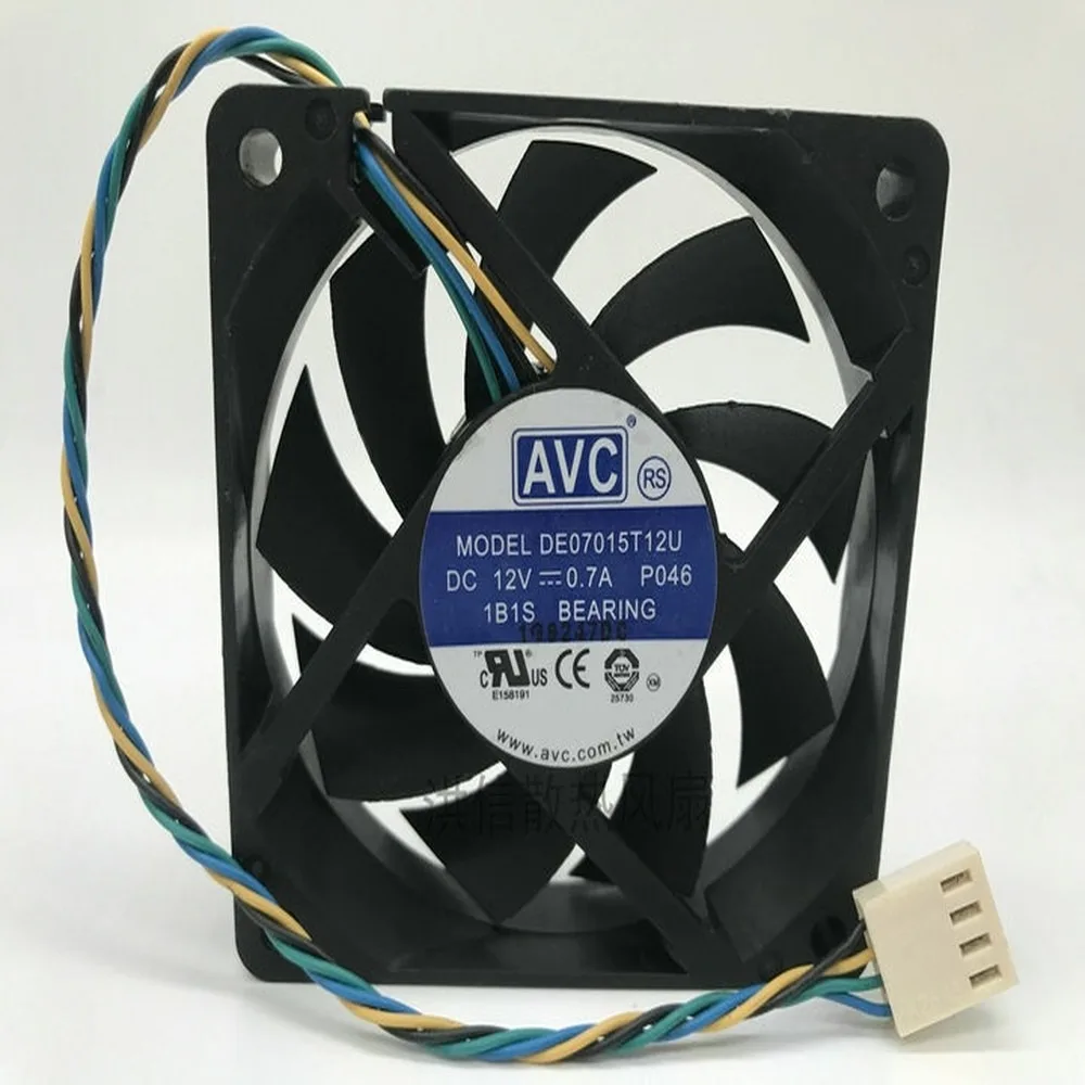 For 1pc AVC DE07015T12U 7015 12V 0.7A 7 cm 4-wire PWM speed control CPU fan
For 1pc AVC DE07015T12U 7015 12V 0.7A 7 cm 4-wire PWM speed control CPU fan