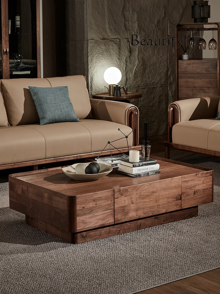 North American Black Walnut Solid Wood Tea Table Modern Household Living Room Simple Rectangular Drawer Tea Table Log
North American Black Walnut Solid Wood Tea Table Modern Household Living Room Simple Rectangular Drawer Tea Table Log