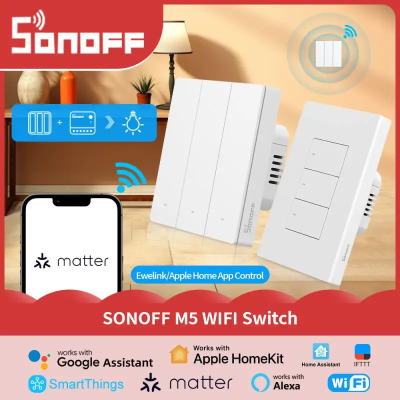 Умный настенный переключатель SONOFF M5 Matter 80/86/120 SwitchMan поддерживает пульт дистанционного управления EWeLink работает с Apple Home Alexa Google Home
Умный настенный переключатель SONOFF M5 Matter 80/86/120 SwitchMan поддерживает пульт дистанционного управления EWeLink работает с Apple Home Alexa Google Home