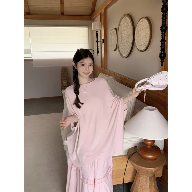Elegant Lazy Batwing Sleeve Knitwear Women's Versatile Intellectual Loose Slimming Meat Covering Top Summer 2026 Polyester Fiber
Elegant Lazy Batwing Sleeve Knitwear Women's Versatile Intellectual Loose Slimming Meat Covering Top Summer 2026 Polyester Fiber