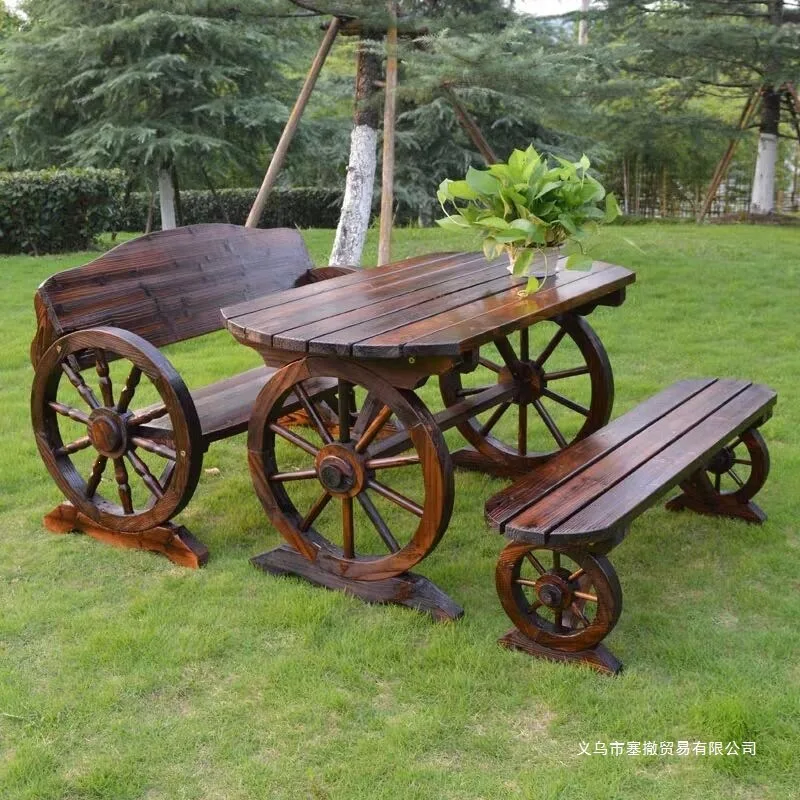 HYS Solid wood table and chair set Outdoor courtyard Leisure garden Balcony Open-air combination Vintage tea Dining table Stool
HYS Solid wood table and chair set Outdoor courtyard Leisure garden Balcony Open-air combination Vintage tea Dining table Stool