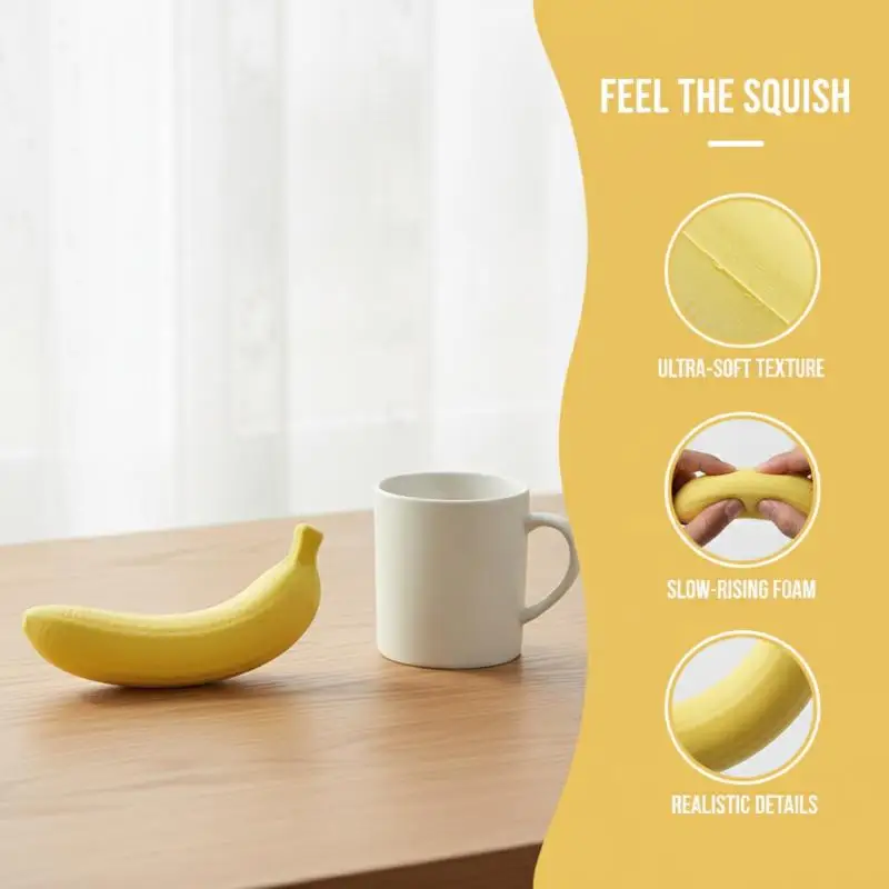 Soft Banana Squeeze Fidget Toy Slow Rising Rebound 1/2/4Pcs for Adult Stress Relief Kids Birthday Party Favors
Soft Banana Squeeze Fidget Toy Slow Rising Rebound 1/2/4Pcs for Adult Stress Relief Kids Birthday Party Favors