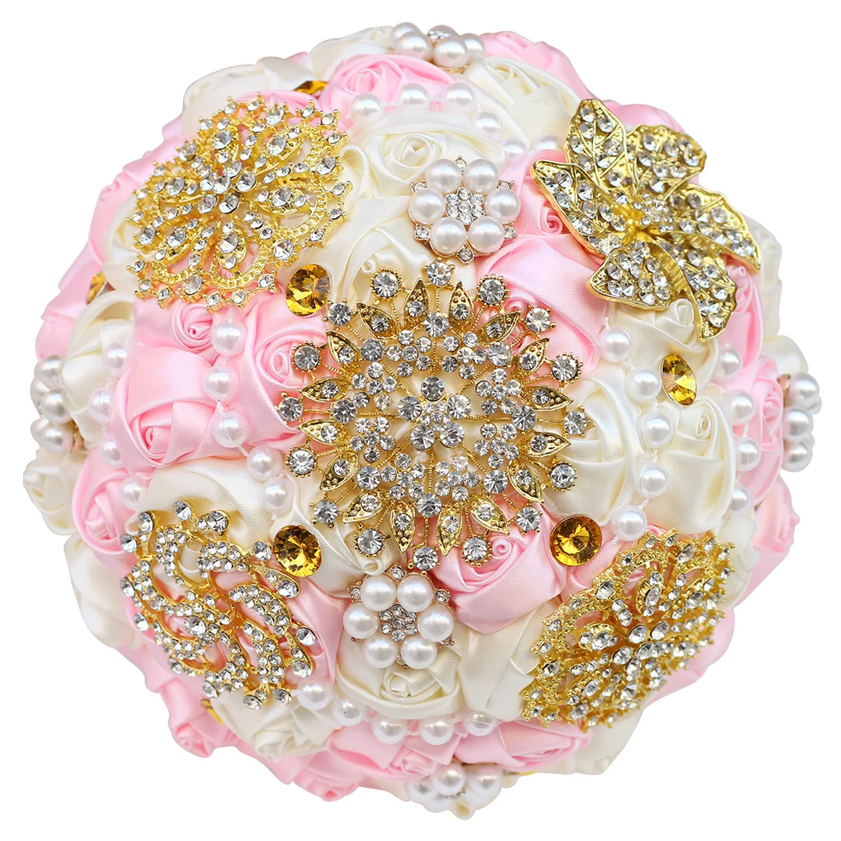 High Quality Golden Rhinestone Wedding Decoration Supplies Bridal Bouquet Satin Rose Flowers Hand Bouquet For Bride Bridesmaids
High Quality Golden Rhinestone Wedding Decoration Supplies Bridal Bouquet Satin Rose Flowers Hand Bouquet For Bride Bridesmaids
