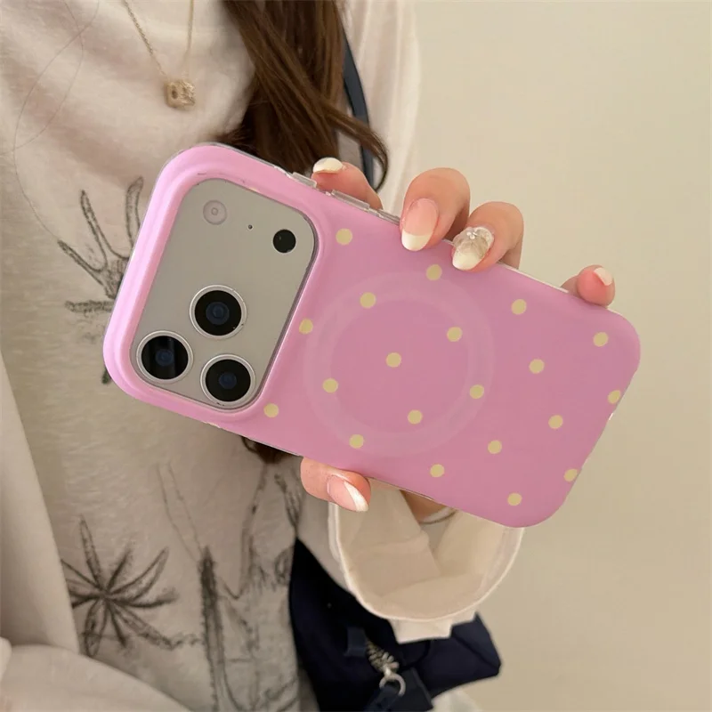 Korean Pink Polka Dots Magnetic Phone Case For iPhone 17 Pro 16 15 14 Pro Max Cover Shockproof Protective Cases For Magsafe Cute
Korean Pink Polka Dots Magnetic Phone Case For iPhone 17 Pro 16 15 14 Pro Max Cover Shockproof Protective Cases For Magsafe Cute