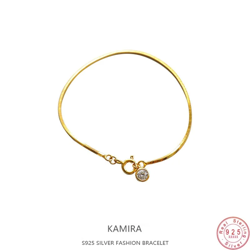 KAMIRA 925 Sterling Silver Single Bezel Set Round CZ Snake Chain Bracelet Dainty Zirconia Minimalist Wrist Jewelry for Women
KAMIRA 925 Sterling Silver Single Bezel Set Round CZ Snake Chain Bracelet Dainty Zirconia Minimalist Wrist Jewelry for Women
