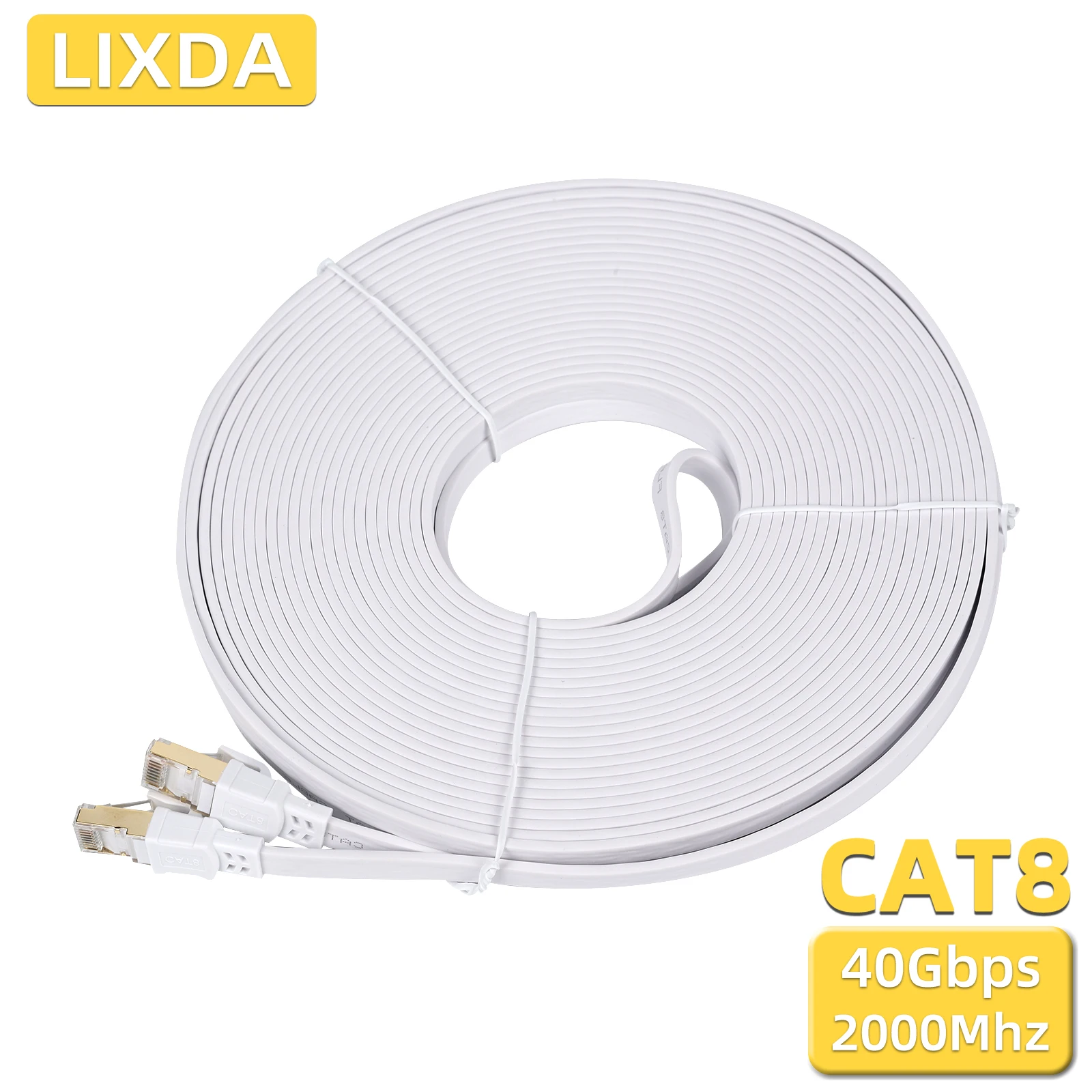 Ethernet-кабель Cat 8, плоский интернет-кабель RJ45, экранированный высокоскоростной 2000 МГц, 40 Гбит/с, патч-кабели LAN, шнуры для улицы
Ethernet-кабель Cat 8, плоский интернет-кабель RJ45, экранированный высокоскоростной 2000 МГц, 40 Гбит/с, патч-кабели LAN, шнуры для улицы