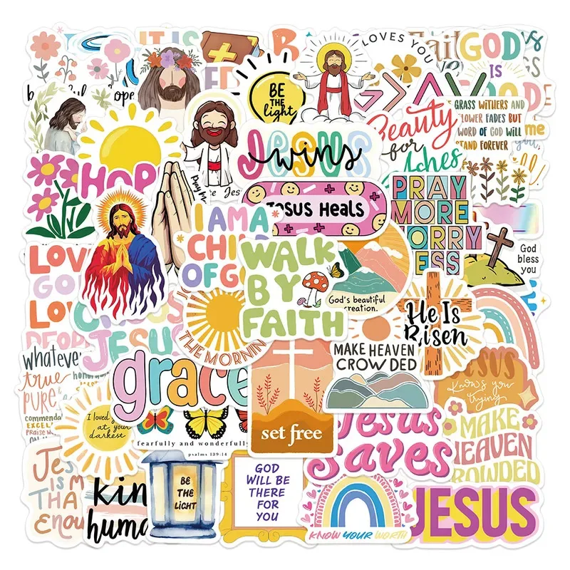 50Pcs Jesus Christian Creative Handbooks Phone Cases Laptop Refrigerator Desktop Waterproof Stickers
50Pcs Jesus Christian Creative Handbooks Phone Cases Laptop Refrigerator Desktop Waterproof Stickers