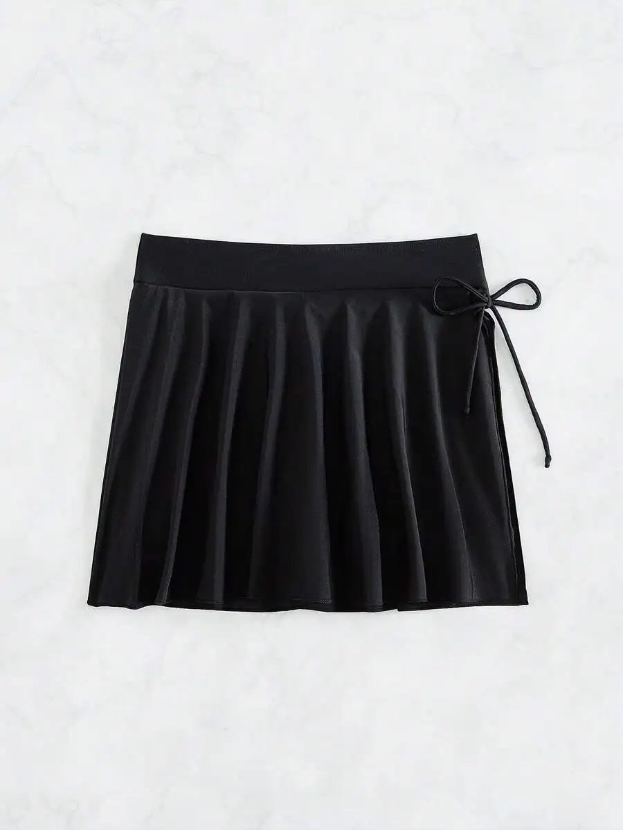 Womens Solid Color Beach Skirt Swim Bottom With Waistband And Tie
Womens Solid Color Beach Skirt Swim Bottom With Waistband And Tie