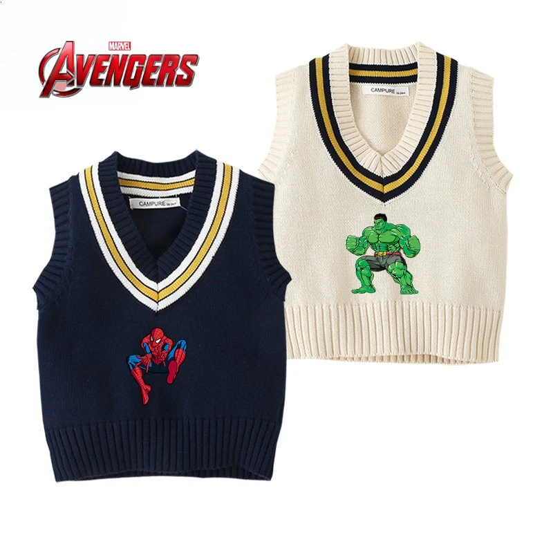 Милый студенческий вязаный свитер с героями мультфильмов Marvel Avengers, новый весенний свитер, креативный персонализированный жилет для мальчиков, подарок
Милый студенческий вязаный свитер с героями мультфильмов Marvel Avengers, новый весенний свитер, креативный персонализированный жилет для мальчиков, подарок