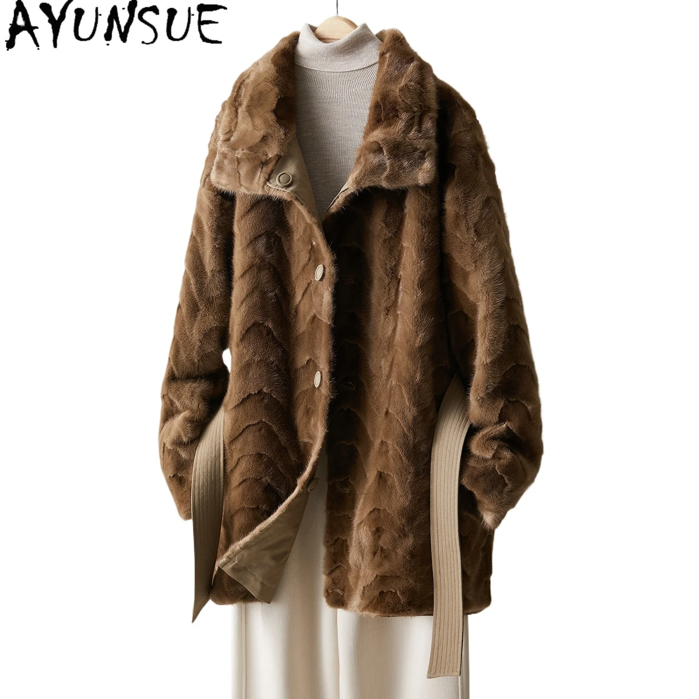 AYUSNUE Real Mink Fur Coat Women Fashion Winter Clothes Warm Womens Coat Patchwork Mink New in Coats Belt Шуба Женская Lace-up
AYUSNUE Real Mink Fur Coat Women Fashion Winter Clothes Warm Womens Coat Patchwork Mink New in Coats Belt Шуба Женская Lace-up
