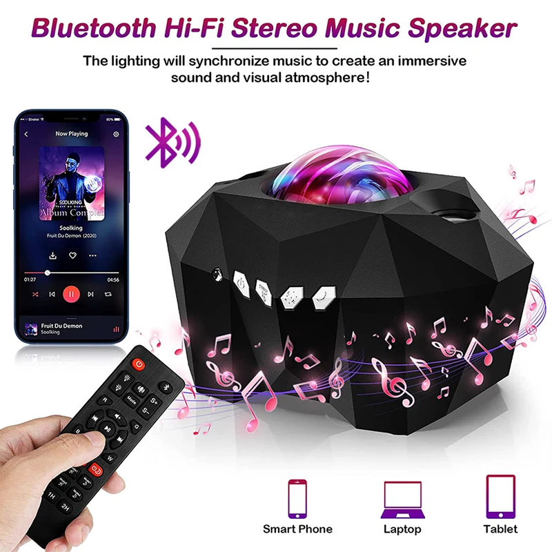 Aurora Star Galaxy Projector with remote control Sky Night Light Children's Gift Adult Bluetooth music speaker
Aurora Star Galaxy Projector with remote control Sky Night Light Children's Gift Adult Bluetooth music speaker