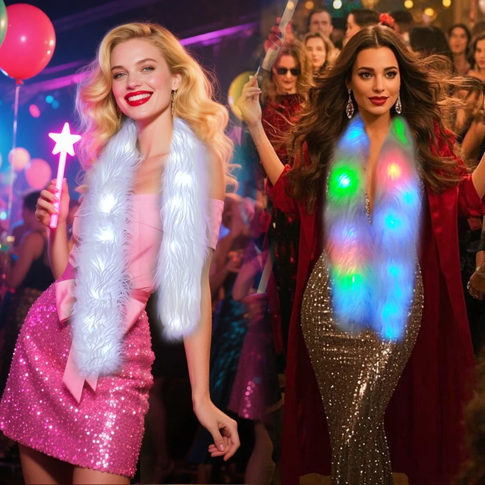 1Pc Colorful Light/Cold White Light/Pink Light/Purple Light Flashing Faux Fur Scarf Party Decoration, for Valentine's Day, Birthdays, Mother's Day, Holiday Celebrations, Single Men and Women Theme Night Flashing Party Decoration, Easter Campus Festival Ca
1Pc Colorful Light/Cold White Light/Pink Light/Purple Light Flashing Faux Fur Scarf Party Decoration, for Valentine's Day, Birthdays, Mother's Day, Holiday Celebrations, Single Men and Women Theme Night Flashing Party Decoration, Easter Campus Festival Ca