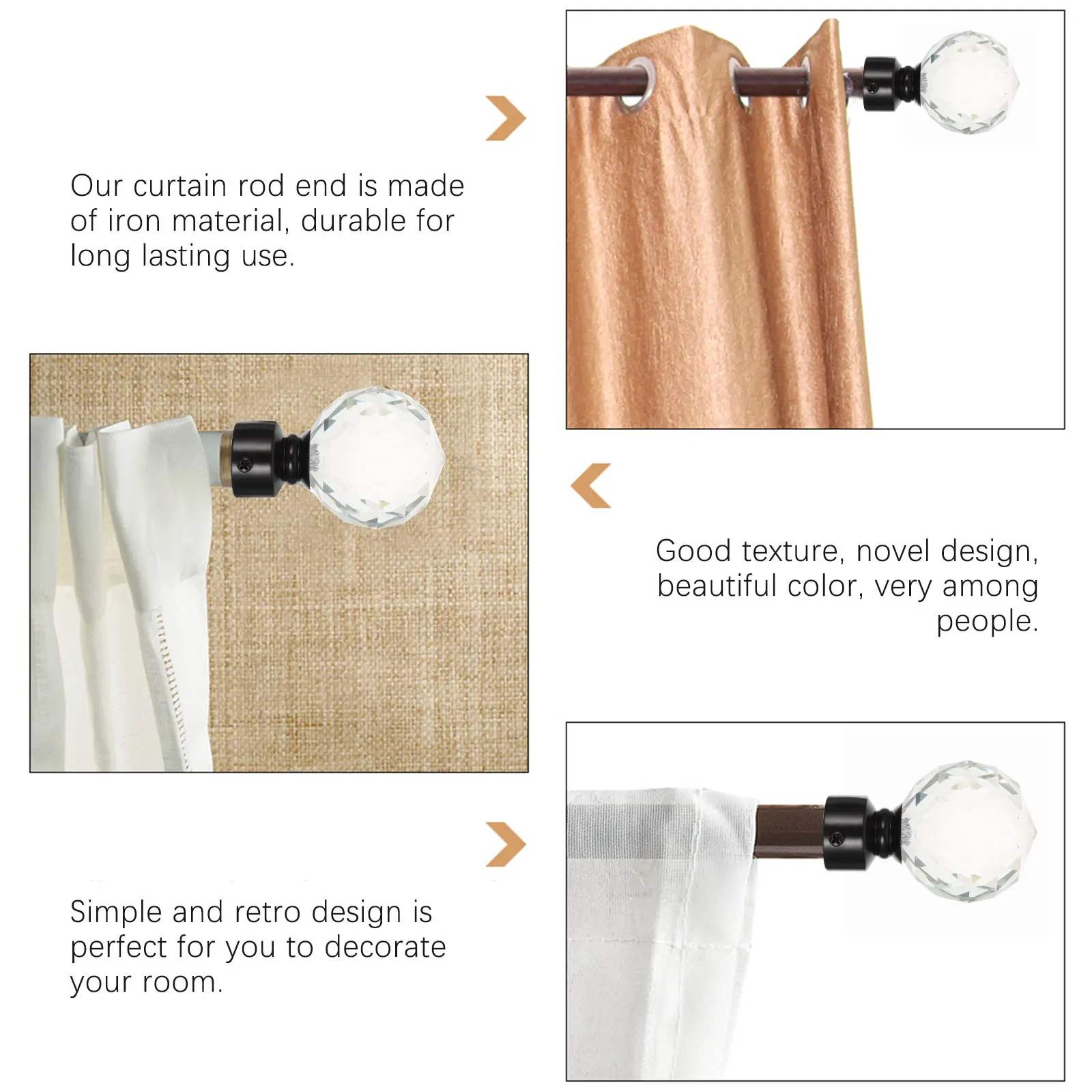 2Pcs Curtain Rod Ends Simple Retro Iron Material for Home Bedroom Dorm Apartment Curtain Rod Fittings Accessories Black
2Pcs Curtain Rod Ends Simple Retro Iron Material for Home Bedroom Dorm Apartment Curtain Rod Fittings Accessories Black