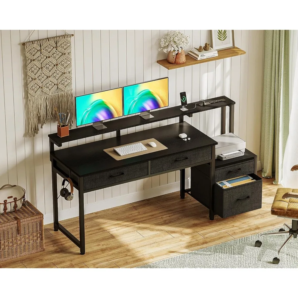 Computer Desk with Drawers,Office Desk with Power Outlet, Home Office Desk with Printer Space & Monitor Stand,Customized
Computer Desk with Drawers,Office Desk with Power Outlet, Home Office Desk with Printer Space & Monitor Stand,Customized