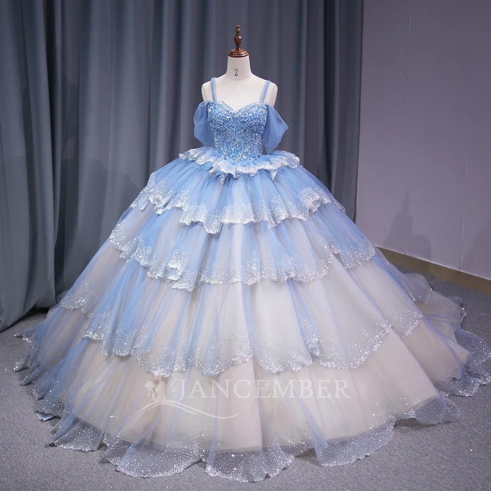 Quinceanera Dresses Ball Gown Sweetheart Spaghetti Straps Tulle Floral Pearls Puffy Sweet 16 Dresses 15 Anos Customized DY5909
Quinceanera Dresses Ball Gown Sweetheart Spaghetti Straps Tulle Floral Pearls Puffy Sweet 16 Dresses 15 Anos Customized DY5909