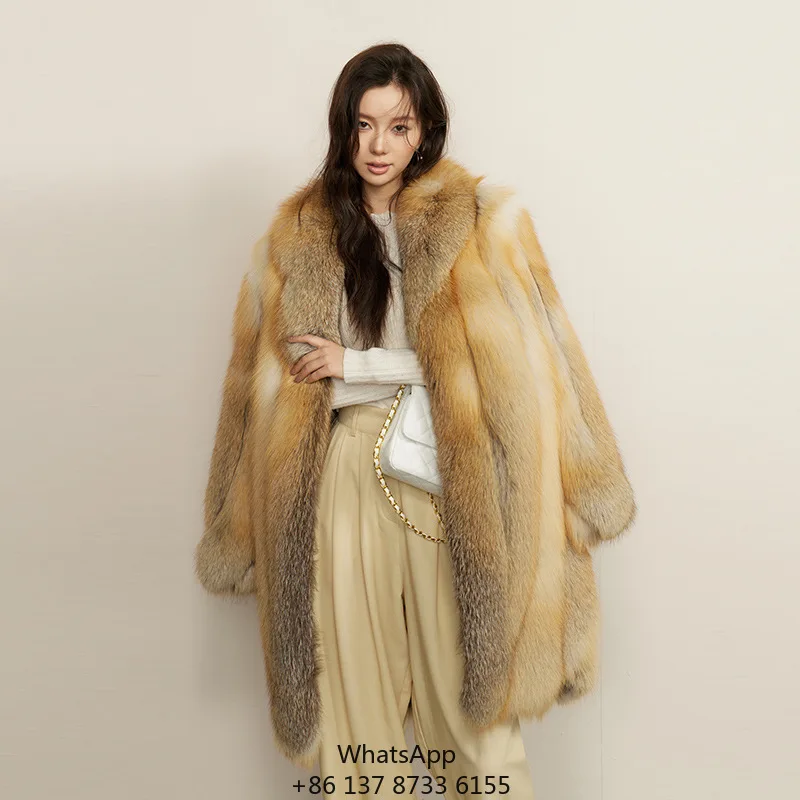 2025 Sunset Gilding' Women's Noble Golden Island Fox Fur Coat New Full-length Breathable Casual Outerwear For Winter
2025 Sunset Gilding' Women's Noble Golden Island Fox Fur Coat New Full-length Breathable Casual Outerwear For Winter