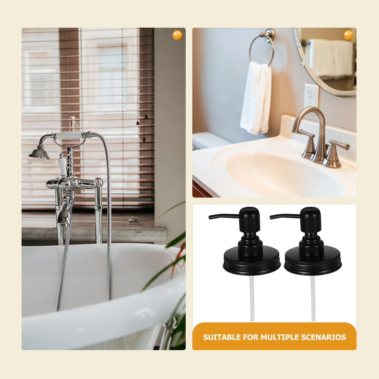 2pcs Glass Jar Pump Lid Stainless Steel Canning Dispenser Pump For Lotion Bottle Bathroom Storage Container Organizer
2pcs Glass Jar Pump Lid Stainless Steel Canning Dispenser Pump For Lotion Bottle Bathroom Storage Container Organizer