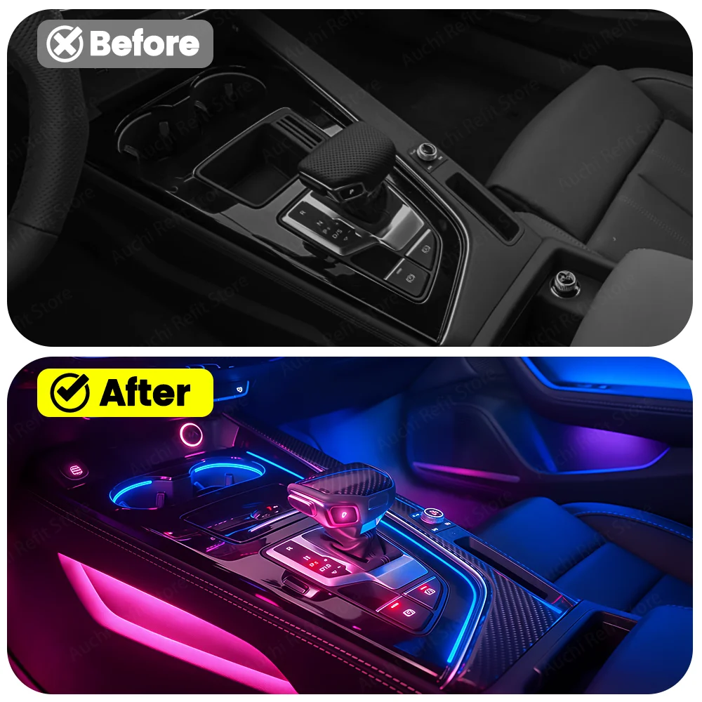 Светодиодная лампа для центральной консоли Auchi 32 цвета для Audi A4 A5 B9 2017-2023, черный органайзер для хранения, декоративная подсветка для салона автомобиля
Светодиодная лампа для центральной консоли Auchi 32 цвета для Audi A4 A5 B9 2017-2023, черный органайзер для хранения, декоративная подсветка для салона автомобиля