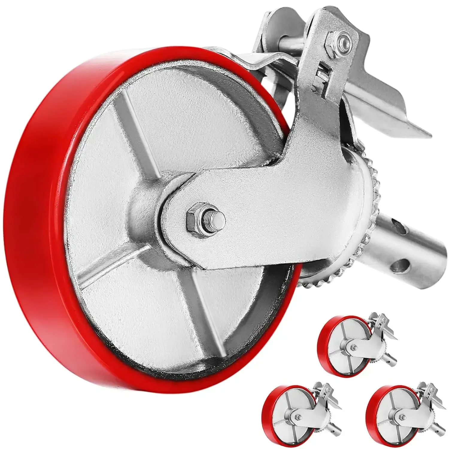 Scaffolding Wheels Set, Heavy Duty 4-Pack 8" Scaffolding Casters, with 4400 Lbs Per Set and Locking Stem Casters with Brake
Scaffolding Wheels Set, Heavy Duty 4-Pack 8" Scaffolding Casters, with 4400 Lbs Per Set and Locking Stem Casters with Brake