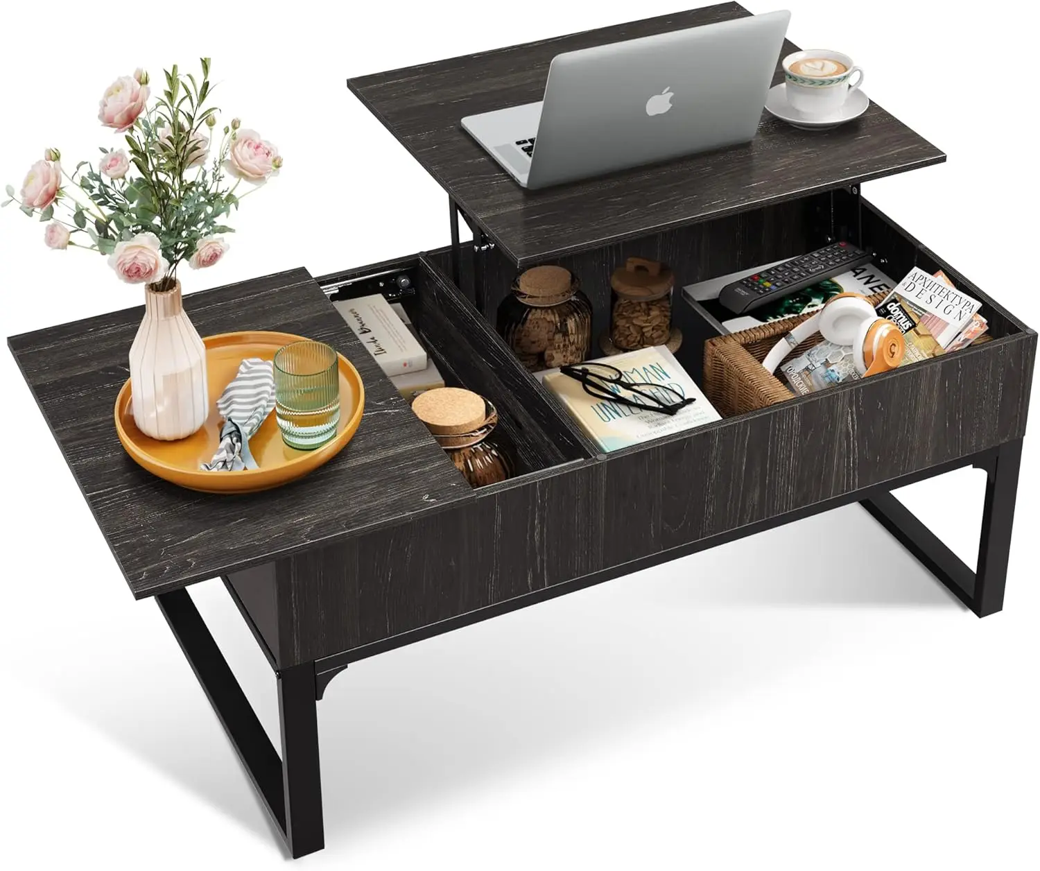 Lift Top Coffee Table with Storage, Coffee Table with Lifting Top & Sliding Top, Wood Coffee Table for Living Room
Lift Top Coffee Table with Storage, Coffee Table with Lifting Top & Sliding Top, Wood Coffee Table for Living Room