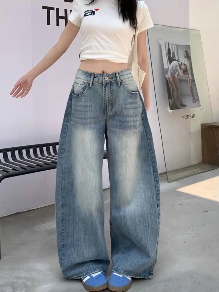 High Waist Wide Leg Denim Jeans Women's Vintage Washed Loose Straight Long Pants Bamboo Fiber Flossing Knife Pattern
High Waist Wide Leg Denim Jeans Women's Vintage Washed Loose Straight Long Pants Bamboo Fiber Flossing Knife Pattern