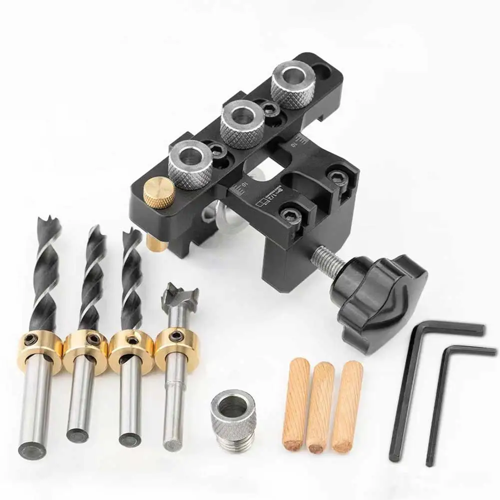 3 In 1 Woodworking Holes Drilling Locator 0-38mm Clamping Aluminum Alloy Punch Positioner Dowelling Jig Wood Hole Drilling Guide
3 In 1 Woodworking Holes Drilling Locator 0-38mm Clamping Aluminum Alloy Punch Positioner Dowelling Jig Wood Hole Drilling Guide