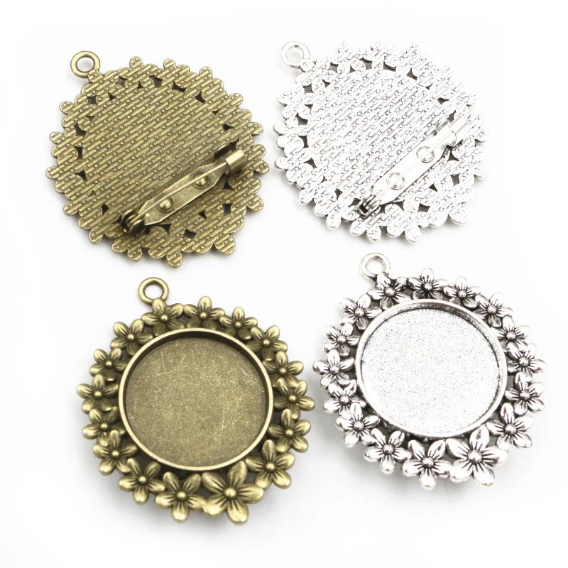 New Fashion 5pcs 25mm Inner Size Antique Silver Plated Bronze Colors Flower Brooch Baroque Style Cabochon Base Setting
New Fashion 5pcs 25mm Inner Size Antique Silver Plated Bronze Colors Flower Brooch Baroque Style Cabochon Base Setting