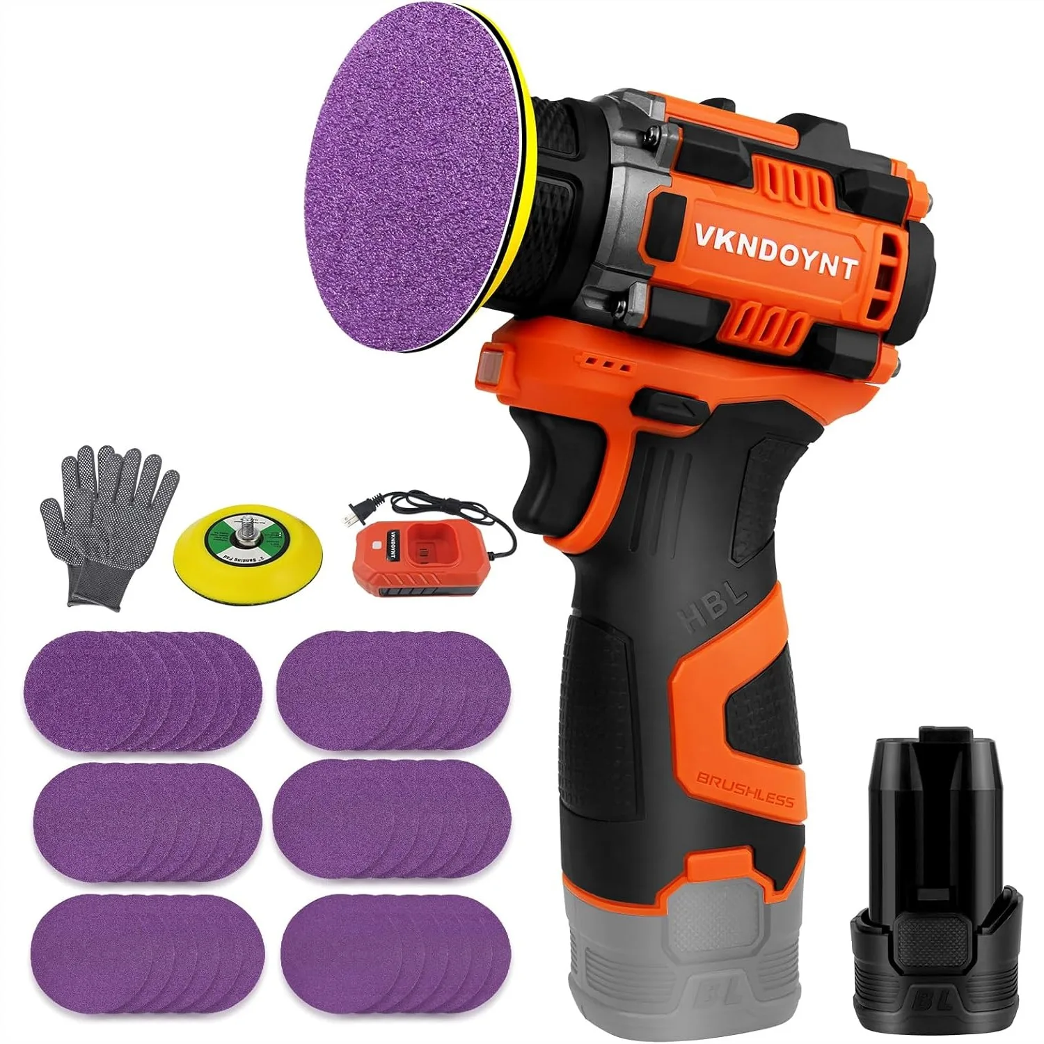 Brushless Cordless Sander, 2-Speed Mini Sander with 36PCS Sandpapers, 3.0Ah Battery for Wood Metal Paint Removal DIY
Brushless Cordless Sander, 2-Speed Mini Sander with 36PCS Sandpapers, 3.0Ah Battery for Wood Metal Paint Removal DIY