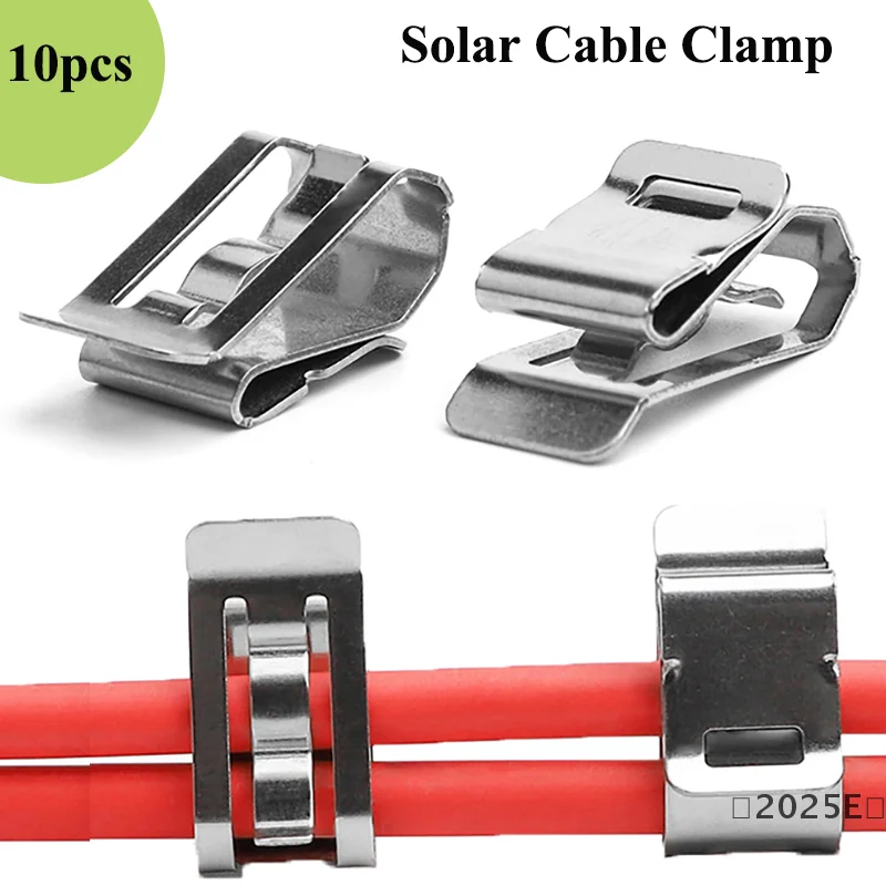 10 Pcs Stainless Steel Solar Cable Clamp 2-Wire PV Panel Clip For Rooftop/Ground Mount 〔2025E〕
10 Pcs Stainless Steel Solar Cable Clamp 2-Wire PV Panel Clip For Rooftop/Ground Mount 〔2025E〕