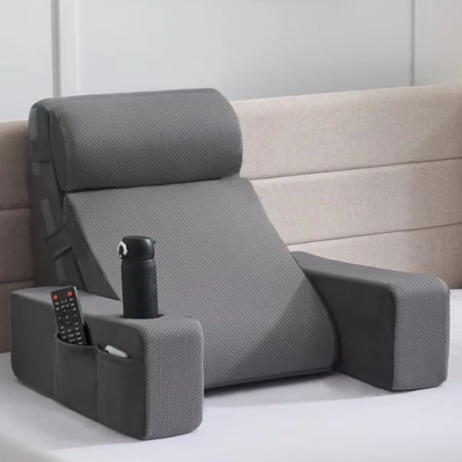 Reading Pillow for Sitting in Bed Adult, Back Pillow for Bed Sitting up with Arms, Pockets and Cup Holder, Sit Up Backrest Pill
Reading Pillow for Sitting in Bed Adult, Back Pillow for Bed Sitting up with Arms, Pockets and Cup Holder, Sit Up Backrest Pill