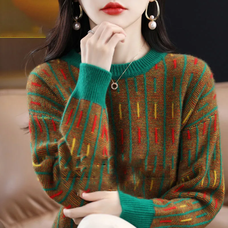 Thicken Warm Striped Women Wool Pullovers Sweater 2023 Autumn Winter Knit Sweater Fashion Casual Loose Female Bottomed Sweater
Thicken Warm Striped Women Wool Pullovers Sweater 2023 Autumn Winter Knit Sweater Fashion Casual Loose Female Bottomed Sweater