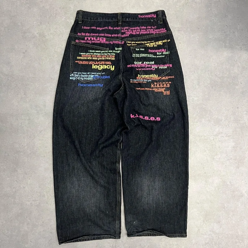 Джинсы Y2K с буквенным узором в стиле Харадзюку, винтажные джинсы 2000-х годов, американский гот, хип-хоп, мужские и женские модные повседневные широкие джинсы, уличная одежда
Джинсы Y2K с буквенным узором в стиле Харадзюку, винтажные джинсы 2000-х годов, американский гот, хип-хоп, мужские и женские модные повседневные широкие джинсы, уличная одежда