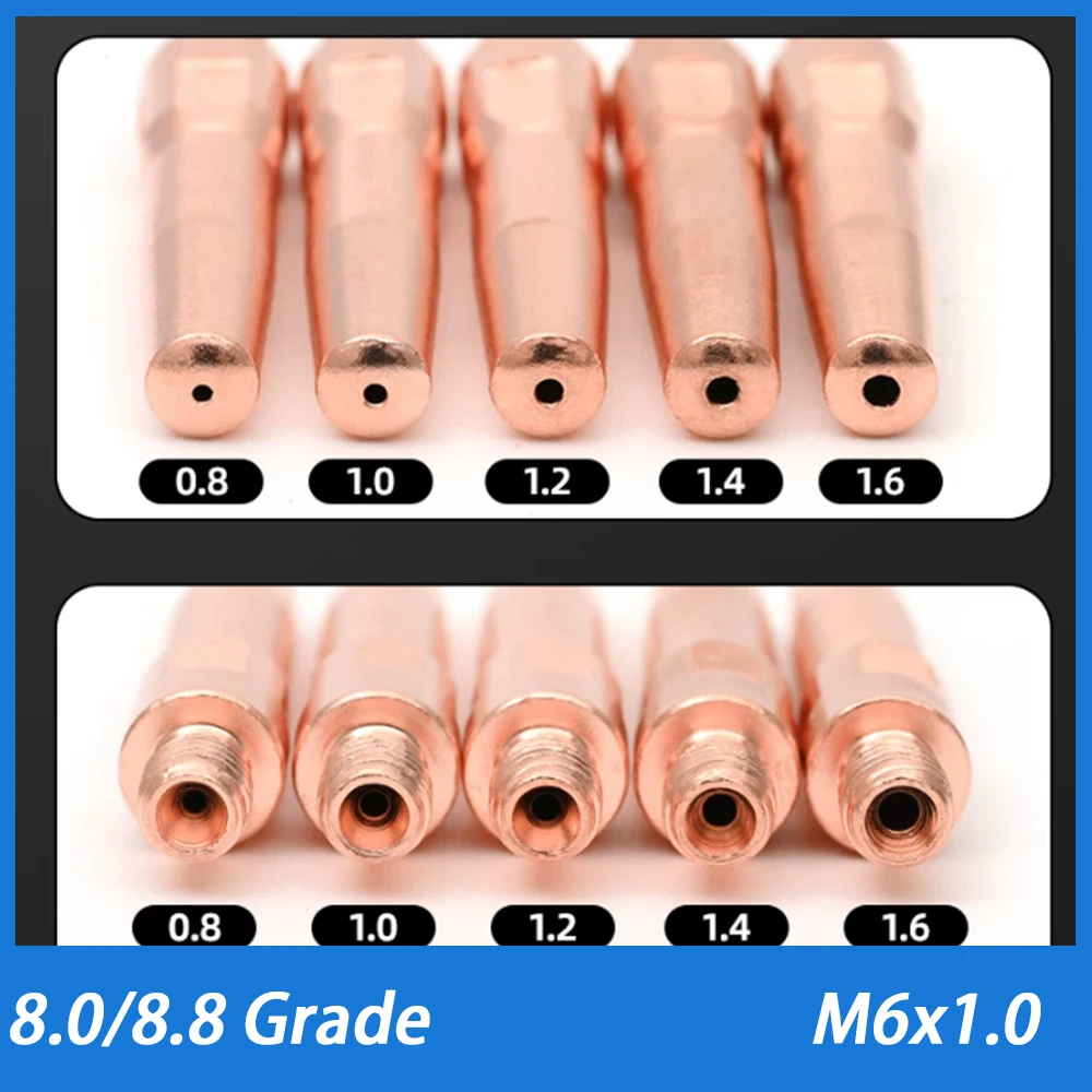 10Pcs Thickened Red Copper Welding Contact Tip M6x1.0 Thread Welding Torch Accessories Bore 0.8/1.0 1.2mm Length 40/45mm
10Pcs Thickened Red Copper Welding Contact Tip M6x1.0 Thread Welding Torch Accessories Bore 0.8/1.0 1.2mm Length 40/45mm
