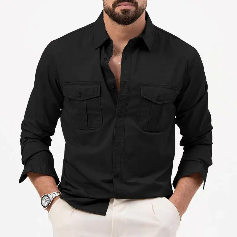 Casual Long Sleeve Men's Shirt with Multiple Pockets Non-iron Treatment Pure Color Independent Station Men's Clothing
Casual Long Sleeve Men's Shirt with Multiple Pockets Non-iron Treatment Pure Color Independent Station Men's Clothing