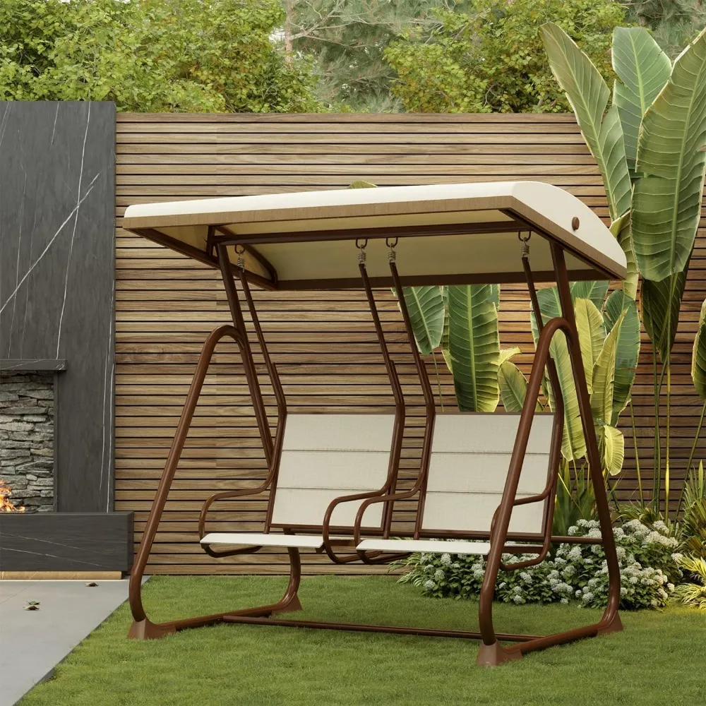 2-Person Outdoor Patio Swing Chair with Adjustable Canopy, Porch Swing with Comfortable and Breathable Seats
2-Person Outdoor Patio Swing Chair with Adjustable Canopy, Porch Swing with Comfortable and Breathable Seats