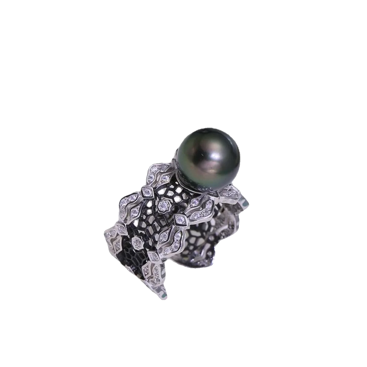 Retro hollow lace gray pearl ring, female opening court style craftsmanship elegance temperament versatile index finger ring
Retro hollow lace gray pearl ring, female opening court style craftsmanship elegance temperament versatile index finger ring